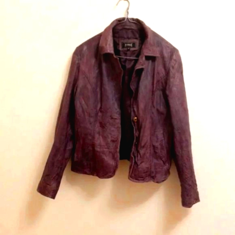 Genuine Purple Leather Jacket
